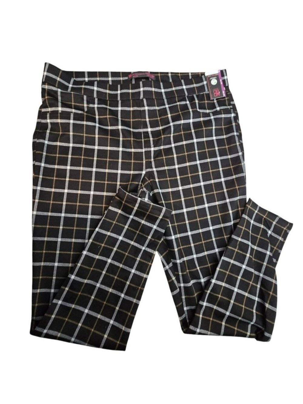 Black & White Plaid Stretch Pants Size XXL (19) Juniors With Back Pockets JJ3847